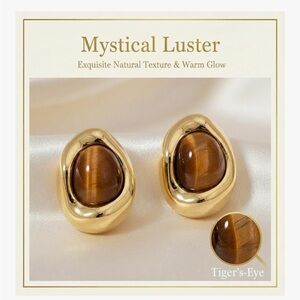 Viral Amazon Gold and Brown Earrings NEW